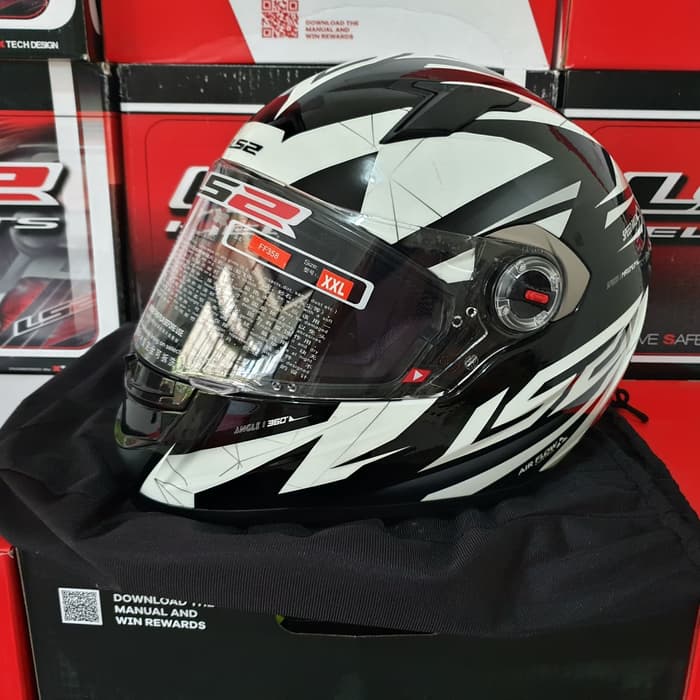 LS2 Ff358 black white helmet helm full face