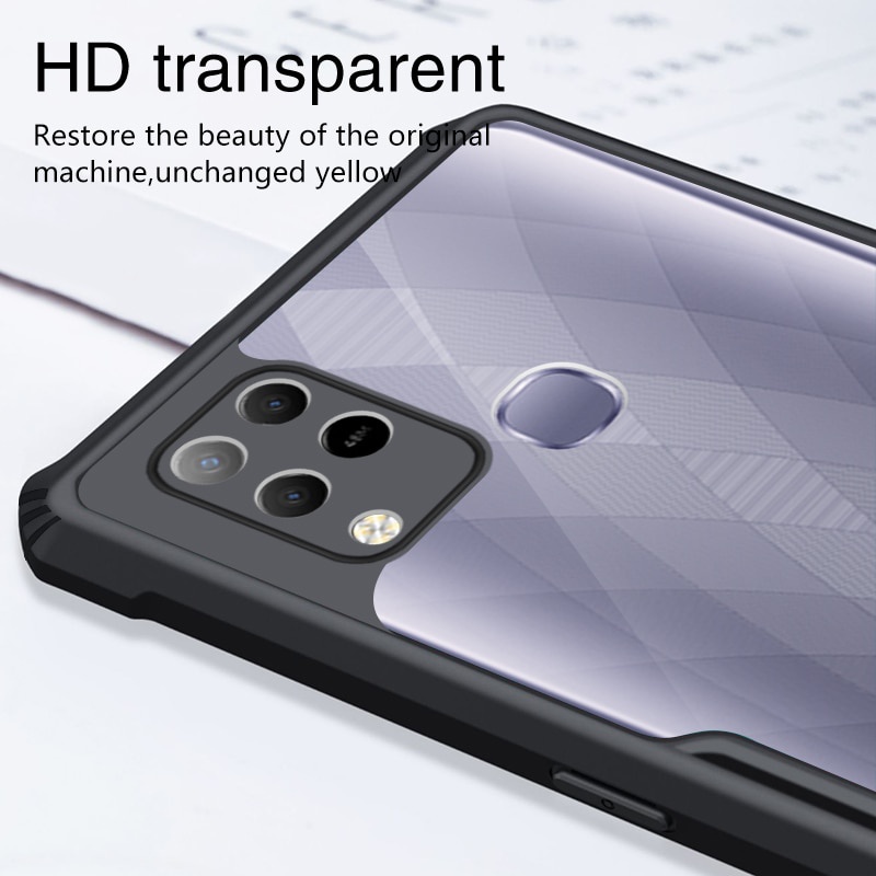 PAKET Case INFINIX HOT 10S 2021 Casing + Tempered Glass Layar + Skin Carbon