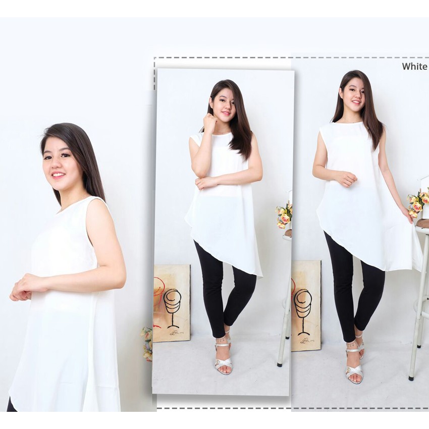 [Dress Gisel SW] dress wanita wolly crepe broken white dan merah