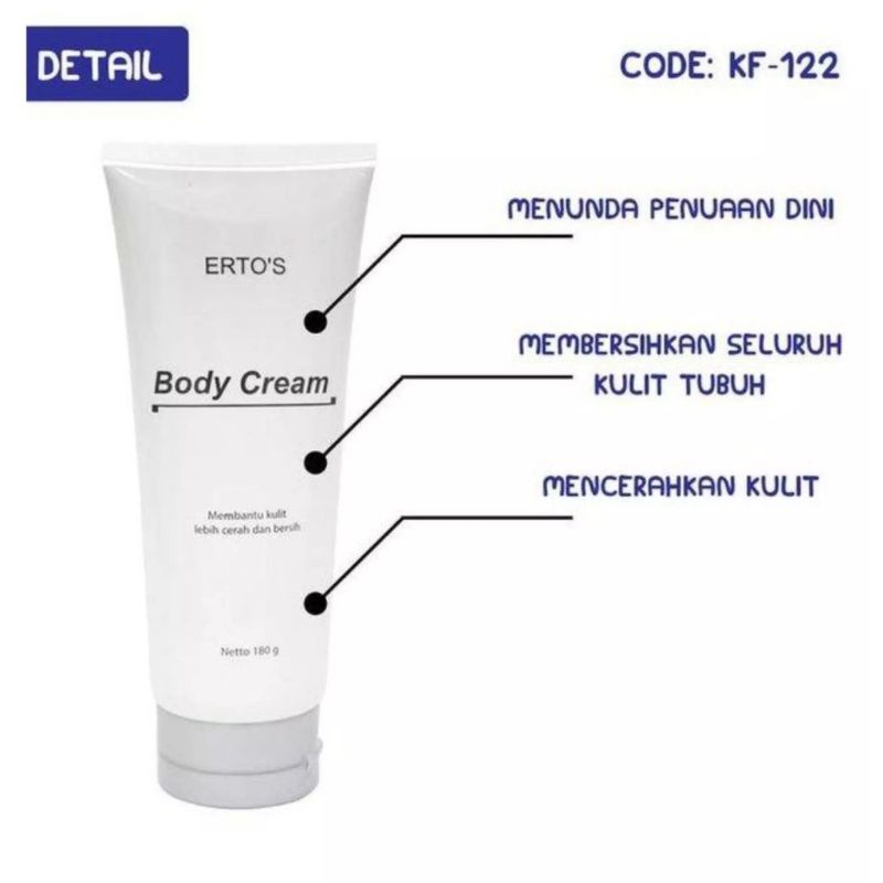 Ertos Body Cream Perawatan Pemutih Badan Tubuh Ampuh Permanen hand body lotio perawatan kulit ertos