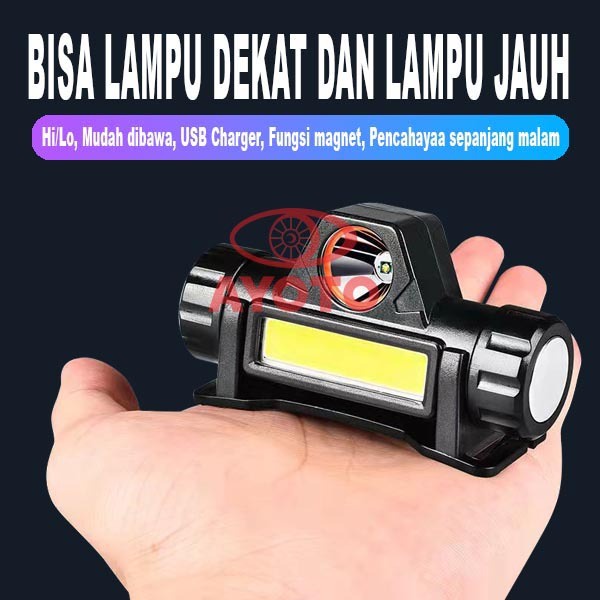 LAMPU LED MINI SENTER KEPALA 5 Mode USB Charger Multi Fungsi Anti Air Sensor Tangan