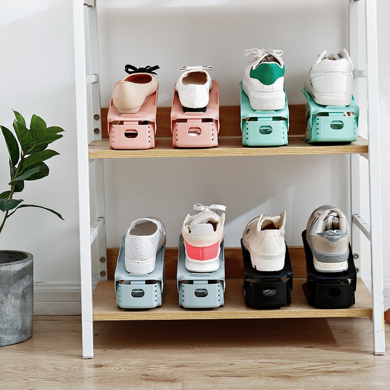 Adjustable Shoes Organizer Tempat Sepatu / Rak Penyimpan Sepatu Susun warna random