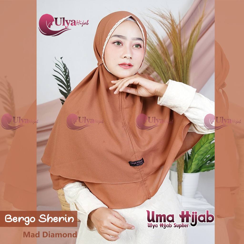 READY STOCK - Jilbab Instant Bergo Sherin Mad Diamond Crepe Brand Ori ULYA HIJAB