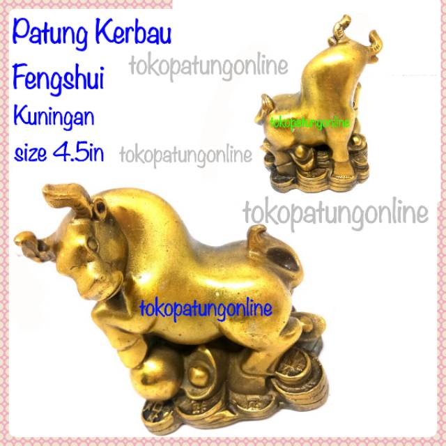 Patung Kerbau Kuningan Fengshui 01