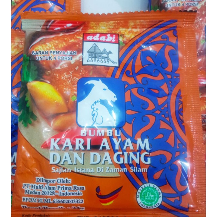 

ADABI Kari Ayam dan Daging 24 gr ( 2 Saset)