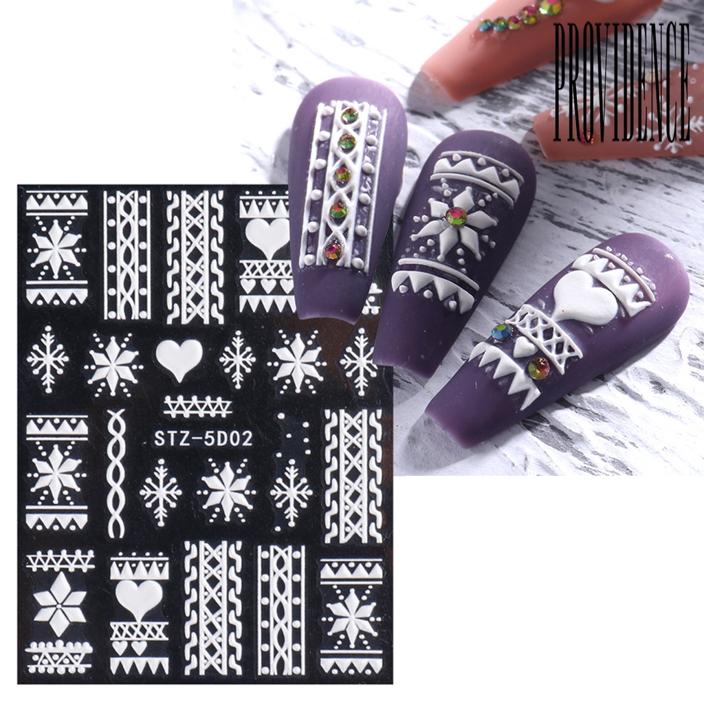 Stiker Kuku Motif Snowflake Natal Bahan Resin Tahan Pudar Untuk Dekorasi Nail Art