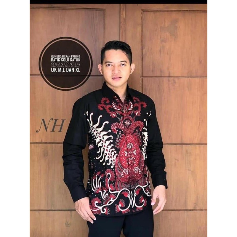 BATIK GUNUNG MERAH FULL FURING KATUN HALUS SRAGENAN SIZE M-XXL ASLI SOLO