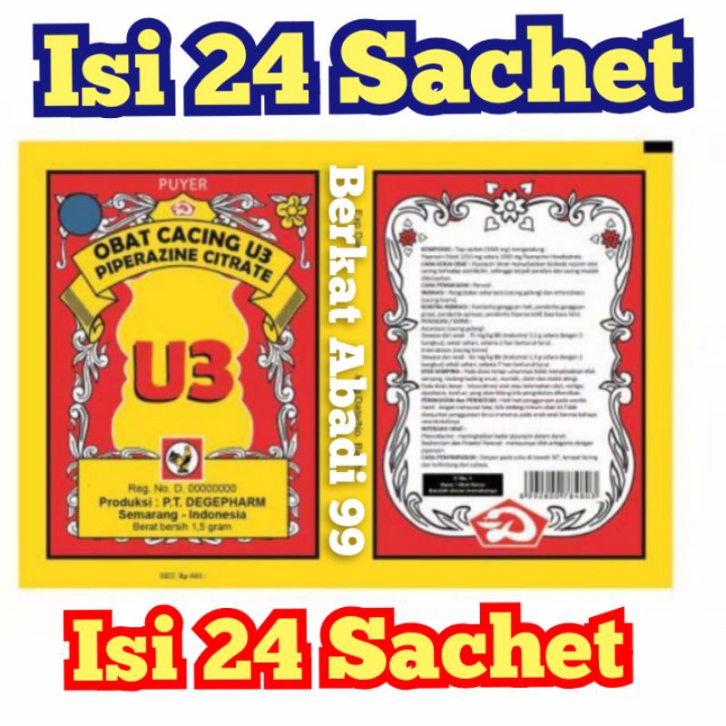 Puyer Obat Cacing U3 Jago Isi 24 Sachet