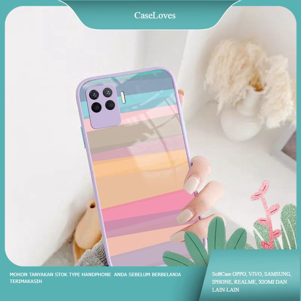 Softcase Glass Kaca Ungu/Lilac [SC187] Oppo Reno 5F - Case Oppo Reno 5F - Casing Hp Oppo Reno 5F - C