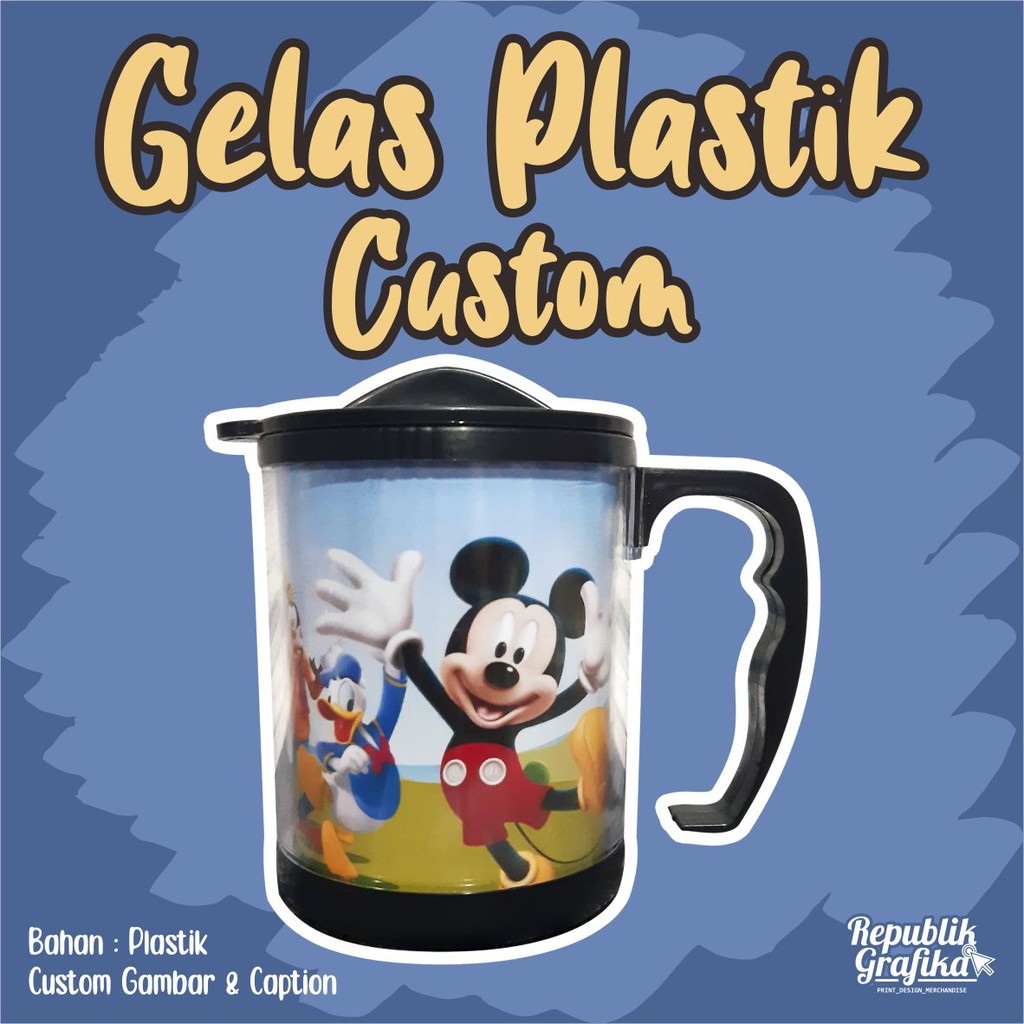 GELAS PLASTIK CUSTOM INSERT PAPER - Merchandise Souvenir Murah