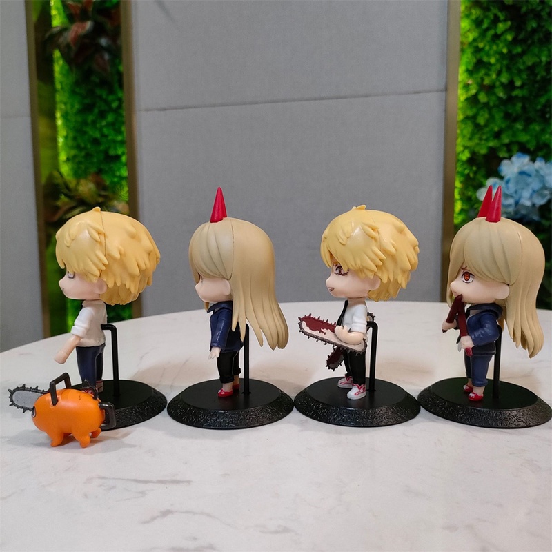 6 pcs / set Mainan Action Figure Anime Power Denji 10cm Q Verision Movable Untuk Hadiah Anak Laki-Laki Dan Perempuan