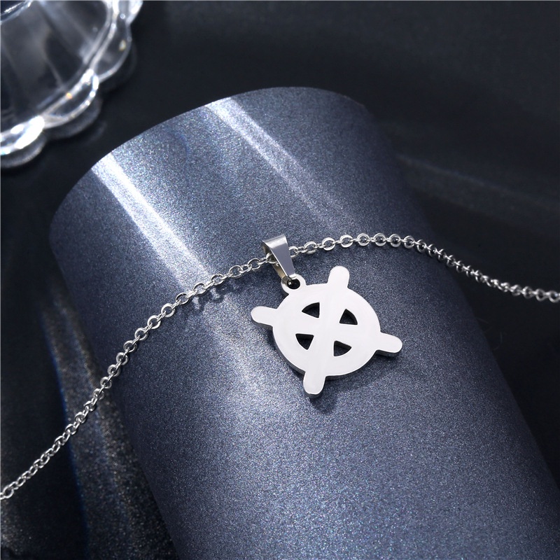 Jepang dan Korea kreatif stainless steel astrolabe kemudi kalung wanita silver star pesona liontin k