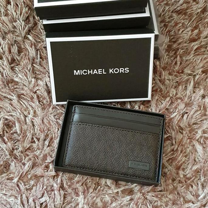 Dompet Pria Michael Kors Mk Harrison Card Case Wallet Brown E Banjirezeki