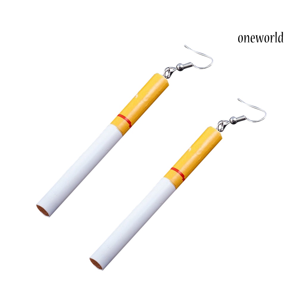 OW@ Funny Women Cigarette Butts Pendant Hook Dangle Earrings Party Jewelry Gift