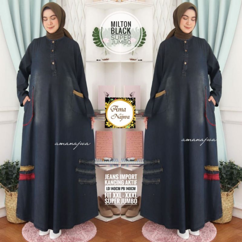 milton super jumbo/gamis jeans super jumbo LD 140