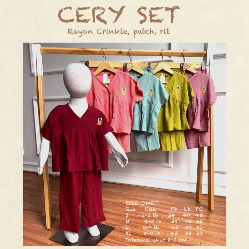 SETELAN CERY ANAK PEREMPUAN RAYON CRINKLE (1-9 TAHUN)