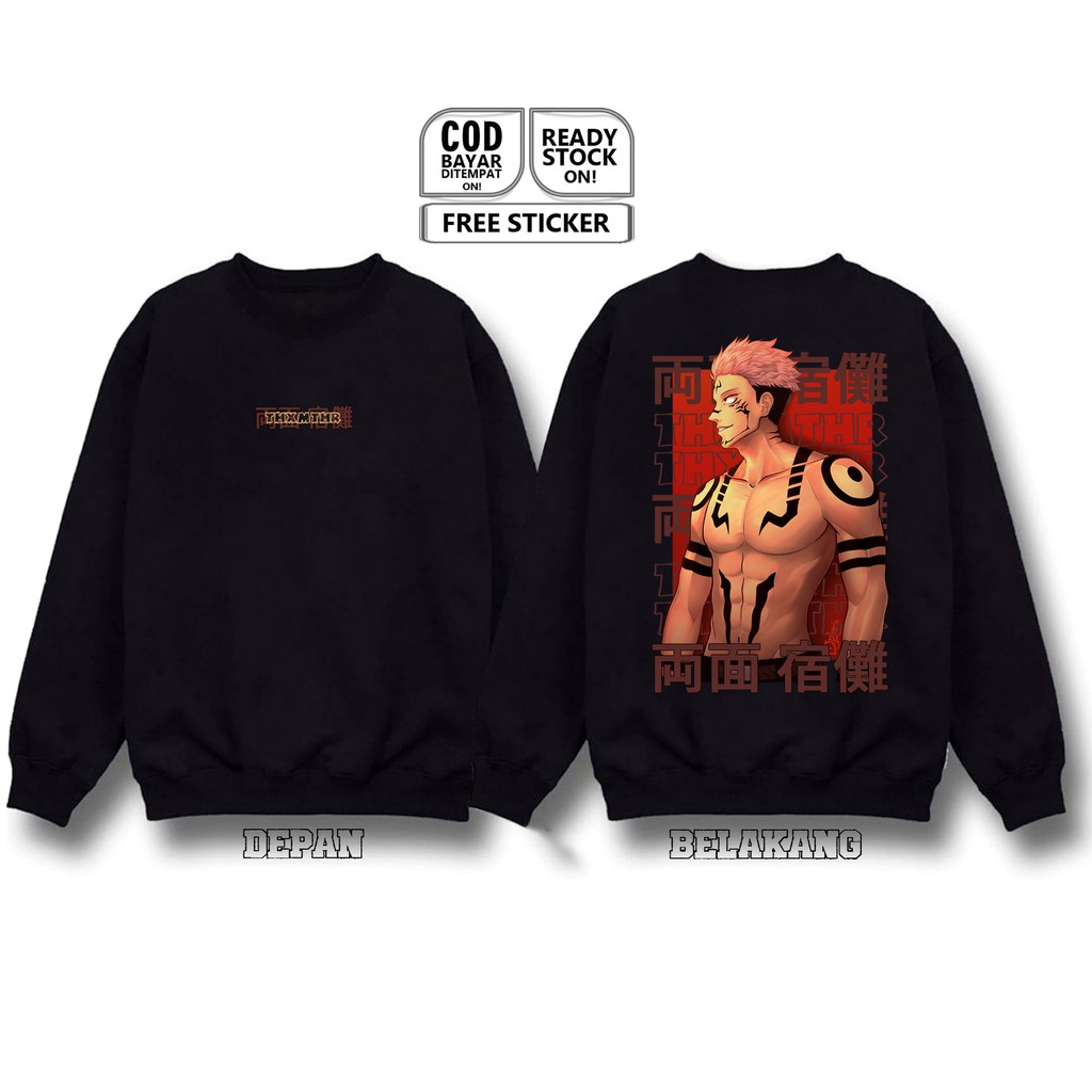 SWEATER CREWNECK ANIME SUKUNA RYOMEN JUJUTSU KAISEN YUJI YUTA SATORU GOJO MEGUMI NOBARA MANGA SIGN