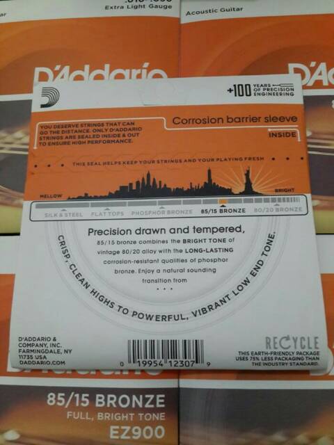 Senar Gitar Akustik D'addario Daddario D addario 009 010 011