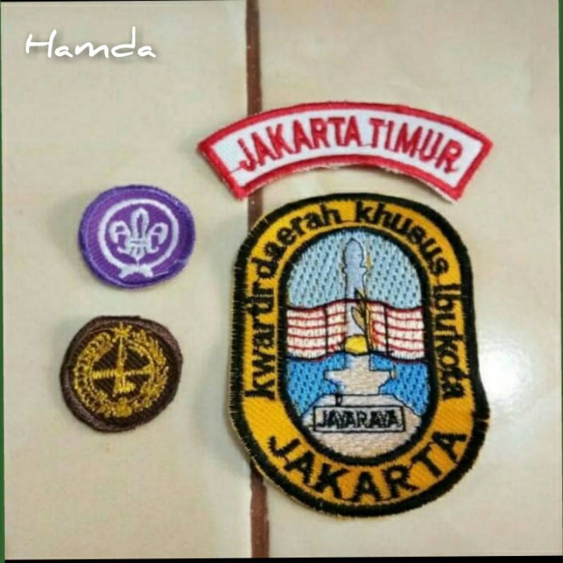 Badge/Bordir Pramuka 1 Set Untuk Cewek Khusus DKI Jakarta