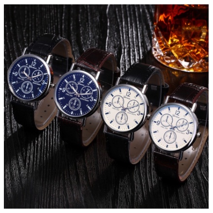 MAXSO Jam Tangan Pria Casual Chrono Kulit