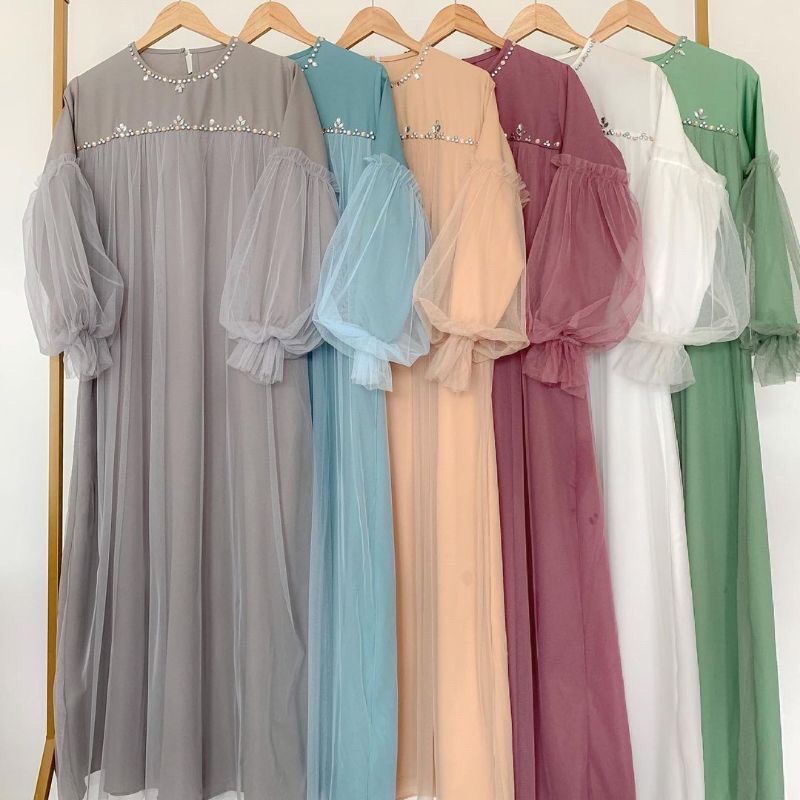 [ORI] Shandrina Tile Dress ld 110 Tile Full Keliling Full Furing Brukat Jumbo/Dress Payet Maxy Mayung Lebar Kondangan Muslimah Lebaran
