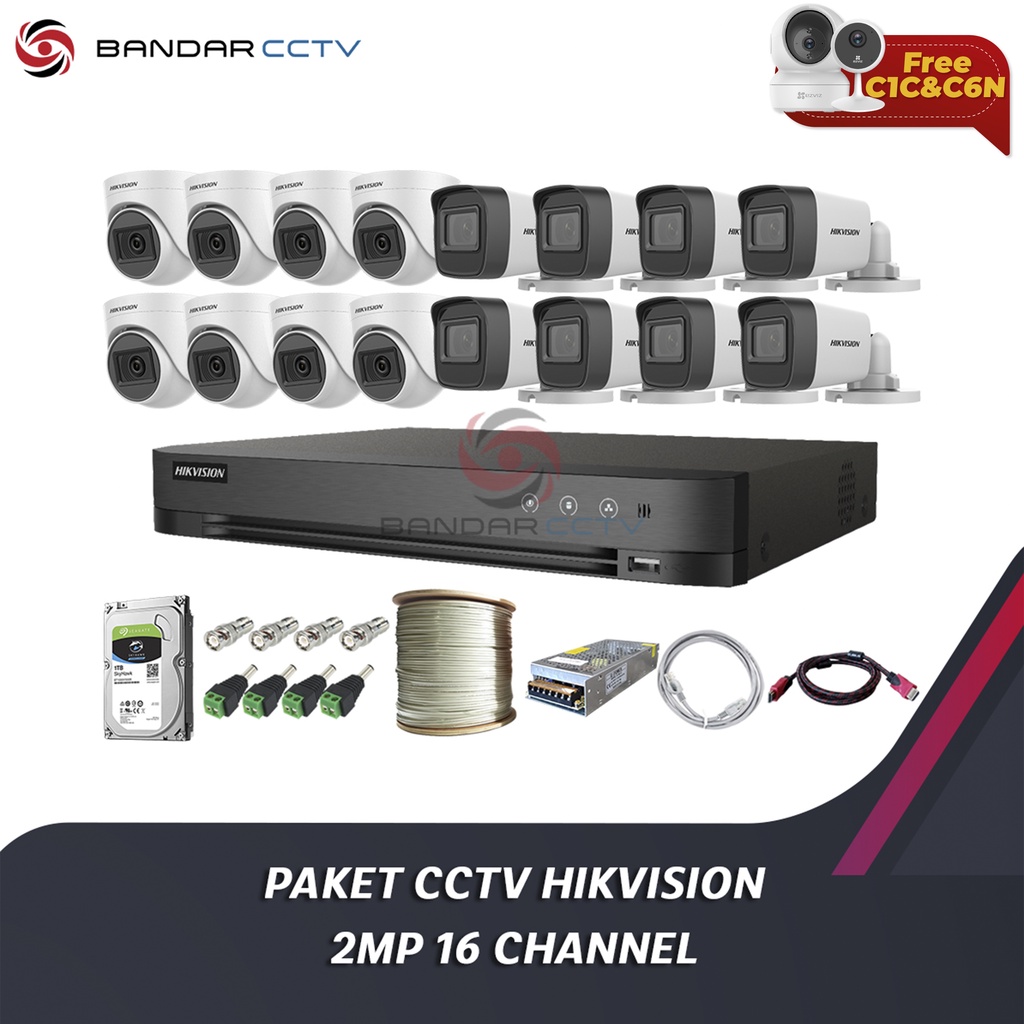 Paket CCTV Hikvision 2 MP 16 Channel