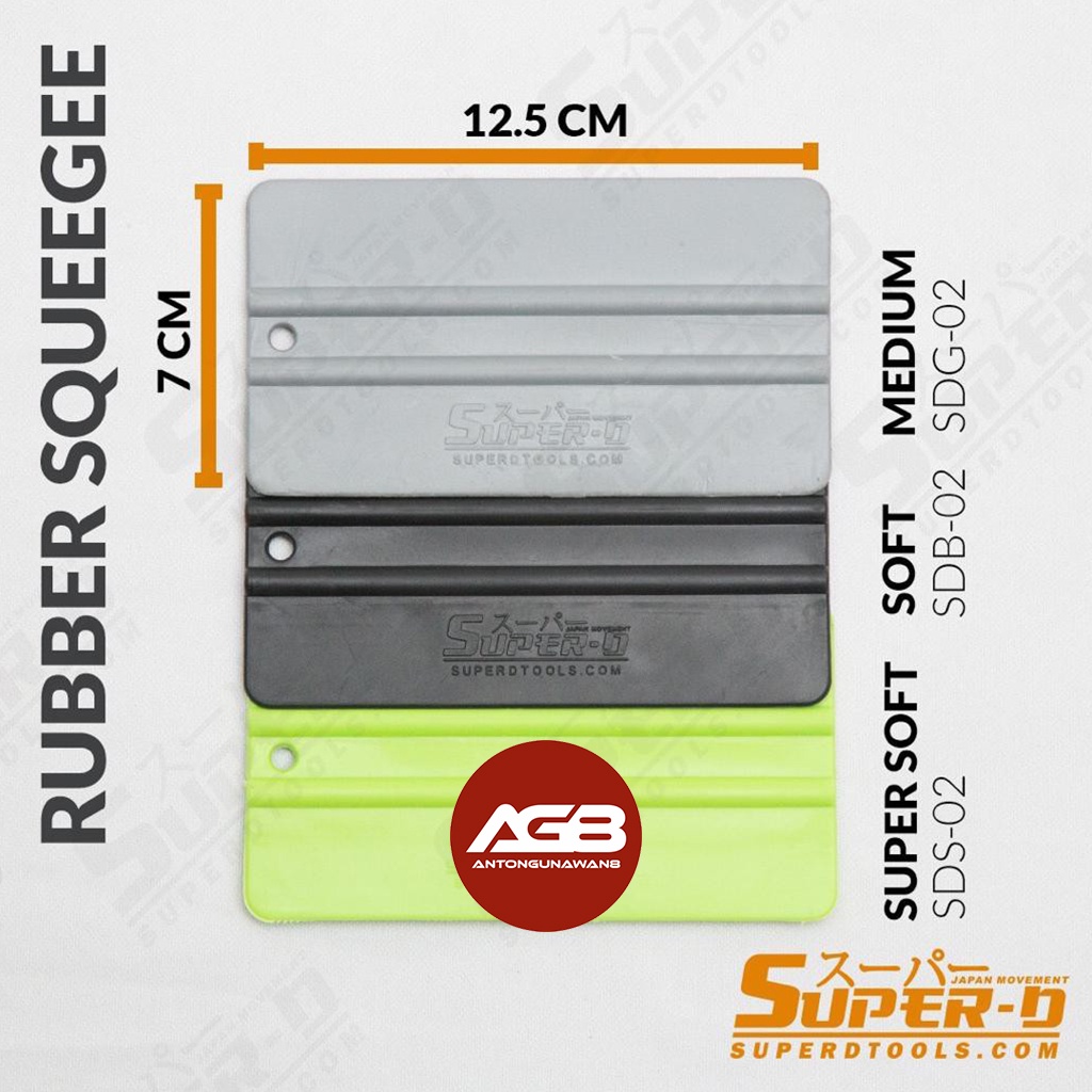 Rakel Super-D Original SOFT LENTUR MEDIUM Kombinasi FELT Kape Squeegee Stiker Standar