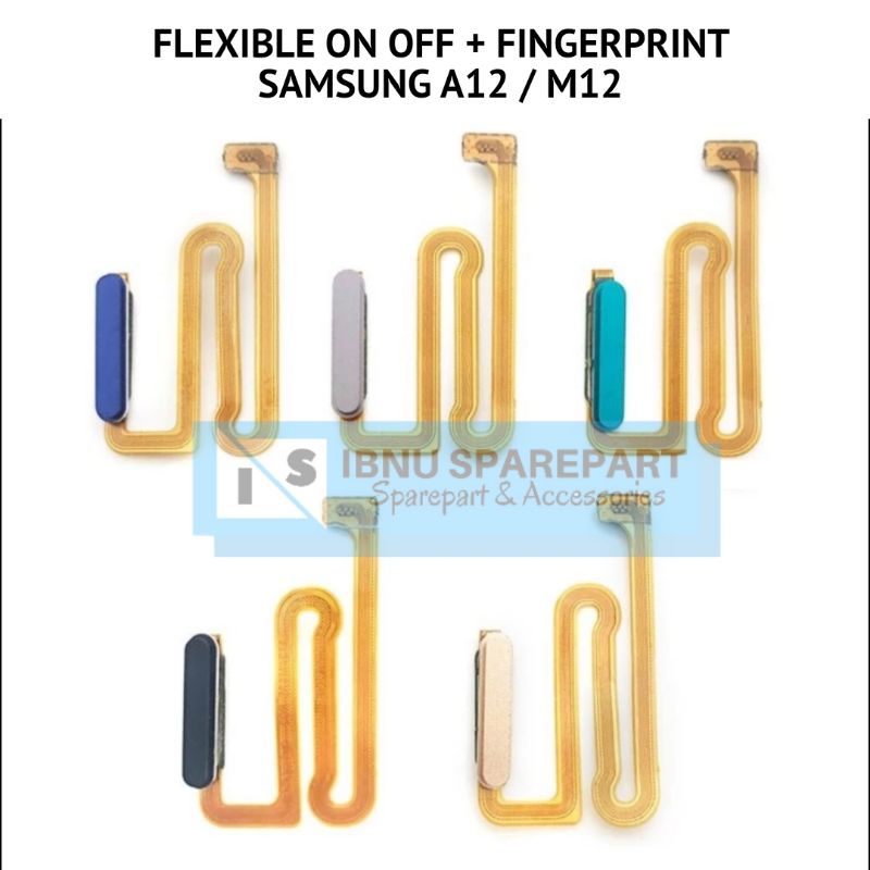 Flexible Flexibel On Off + Home FingerPrint Samsung Galaxy A12 A125 A125F | M12 M125 M125F Fleksibel On Of tombol daya power ori