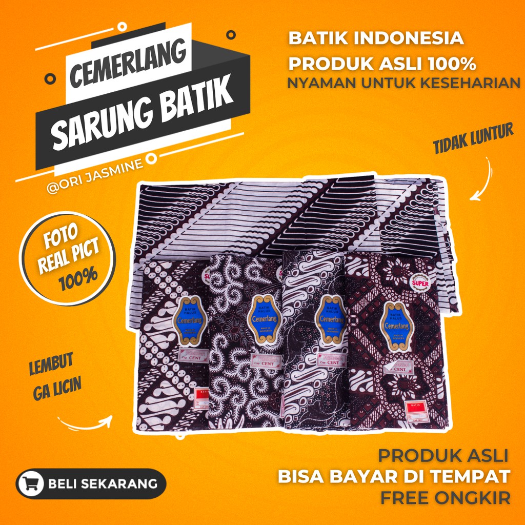 Sarung Kain Sarung Batik Wanita Melahirkan Cemerlang Cap Cent