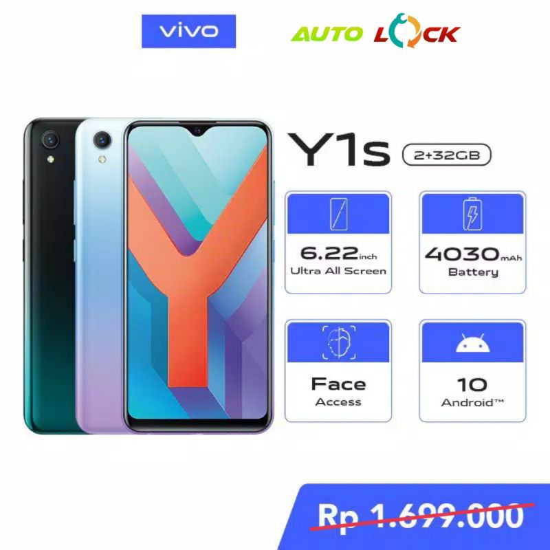 vivo Y1s 2GB / 32GB , 6,22" Ultra All Screen, 4030mAh | vivo Y1s | hp vivo termurah | hp murah
