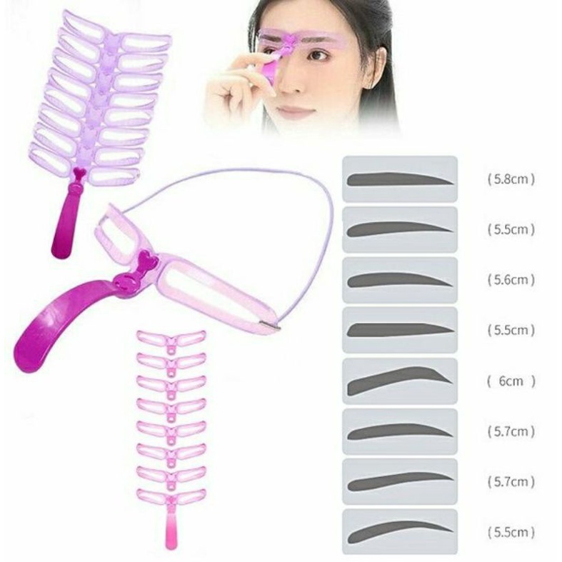 Cetakan Alis isi 8 Mode - Eyebrow Template Delapan Modal -  Alat