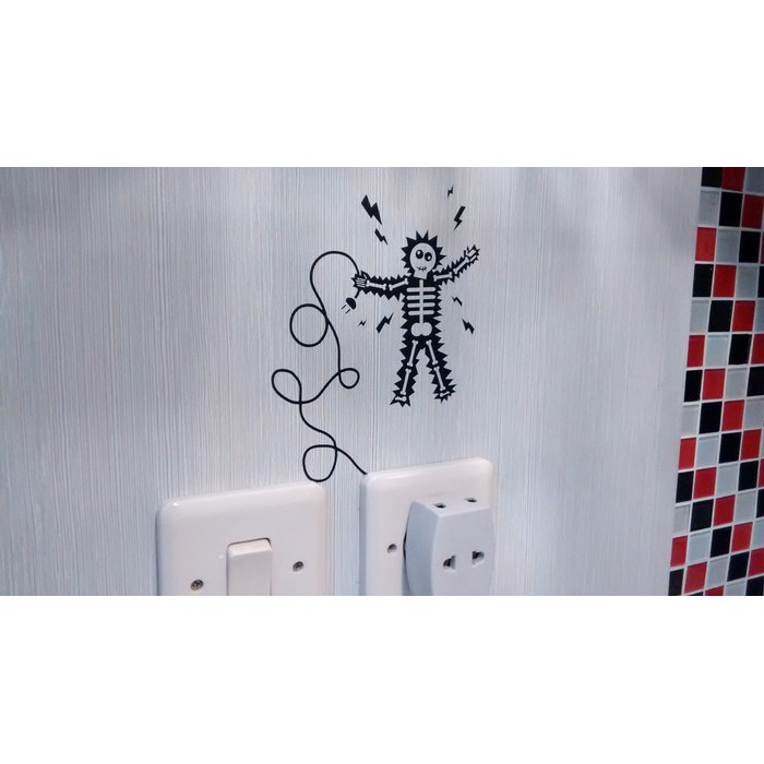 

Unik decorative sticker beware of plug terbaik