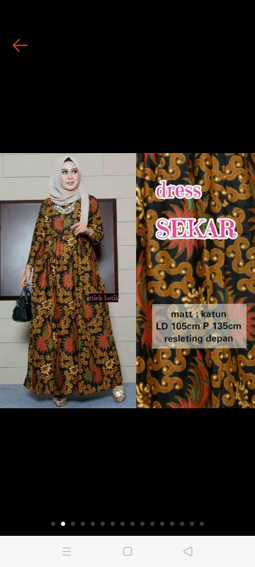 Gamis Batik Manggar,sekar,cantik, Kubis,kupu,padi,daun/cod