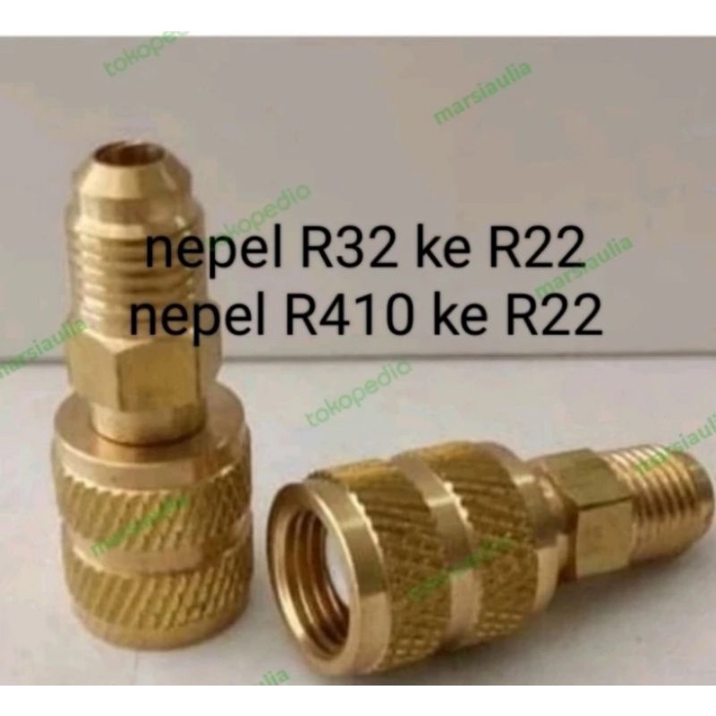 nepel r32 ke r22 atau adaptor sambungan selang r410 ke r22