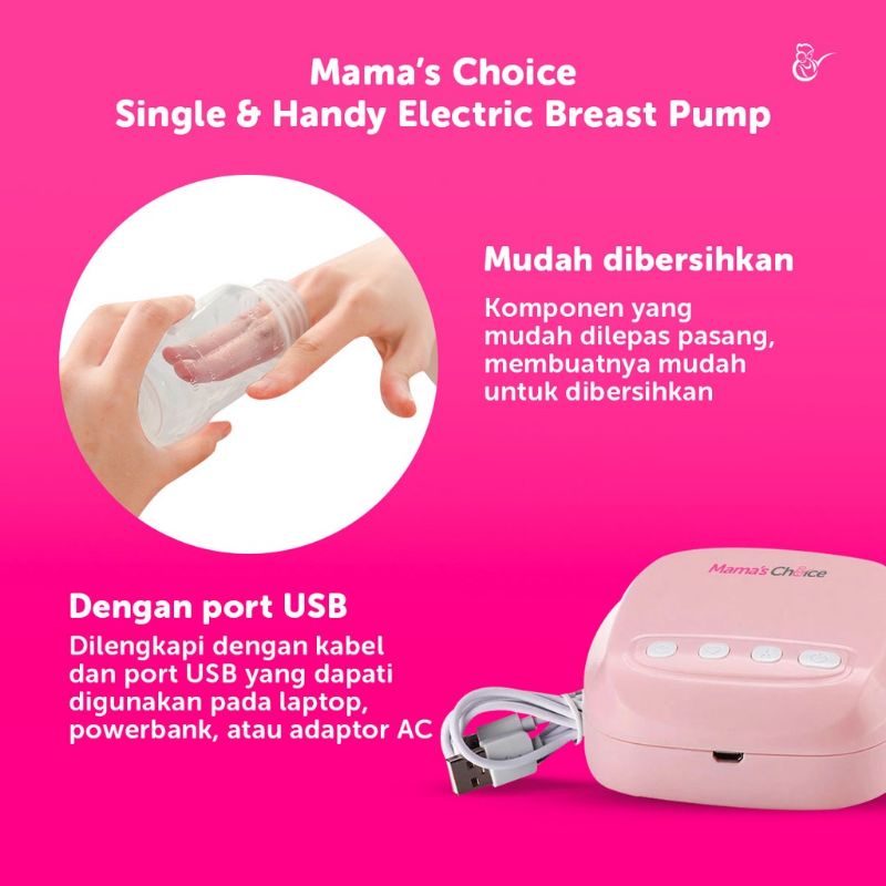 Mama's Choice Breast Pump Single &amp; Handy Electric / Pompa ASI Elektrik Mama's Choice