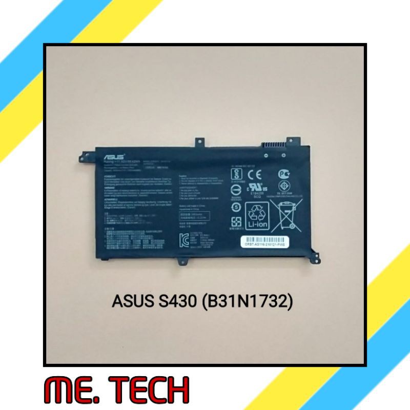 BATTERY ASUS VivoBook S14 S430FA, S430UA (B31N1732) (6