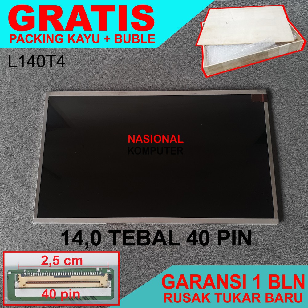 Lcd led 14.0 14 inch tebal 40 pin