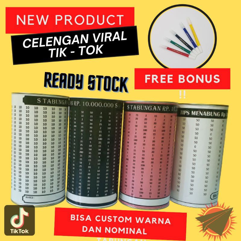 Celengan Target Bisa Custom Desain / Celengan target masa depan / celengan viral tiktok