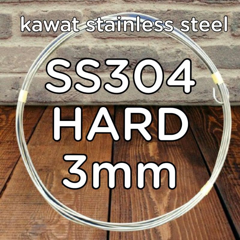 Kawat Stainless 304 Hard 3 mm 5 meter Stenlis korea