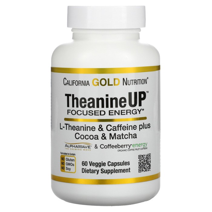 California Gold TheanineUP L-Theanine & Caffeine 60 Capsules