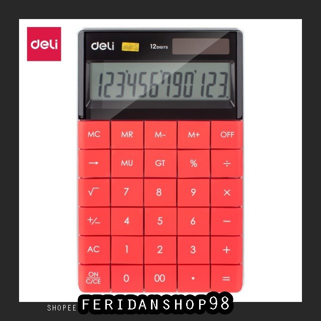

FS1281 KALKULATOR DELI E1589 RED ATK CALCULATOR KALKULATOR-MODERN CALCULATOR 12-DIGIT BY FERIDANSHOP