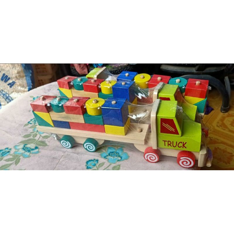 BALOK KONTAINER GEOMETRI PINUS/BALOK PINUS/EDUTOYS/MAINAN KAYU/MAINAN BALOK