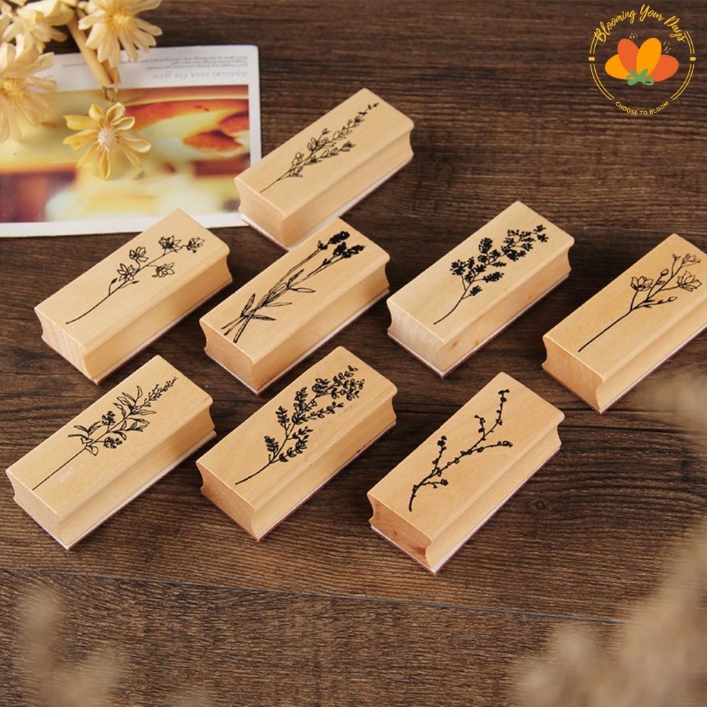

Bloomingyourdays Stempel Kayu Motif Tanaman Vintage Kreatif Untuk Dekorasi Scrapbookalbum Fotodiary Diy Cap Stamp Ink