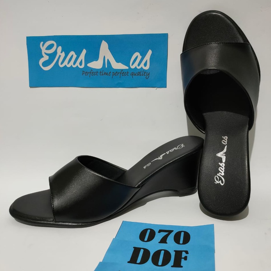 ERASMAS 070 5 cm Sandal Selop Wedges Wanita Sandal Formal Wanita Sandal Selop Kerja Dinas Kantor