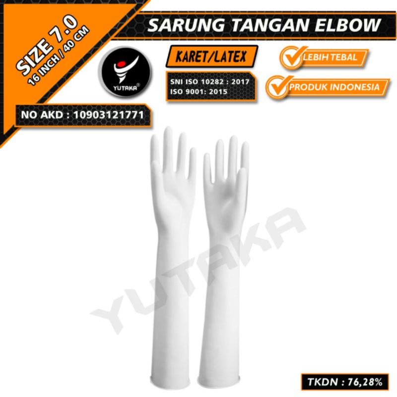 SARUNG TANGAN ELBOW STERIL/SARUNG TANGAN SURGICAL/SARUNG TANGAN LATEX PANJANG 40 CM SIZE 7.0