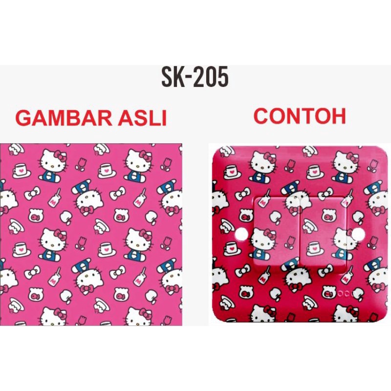 Stiker Saklar Tombol Lampu Motif Kitty