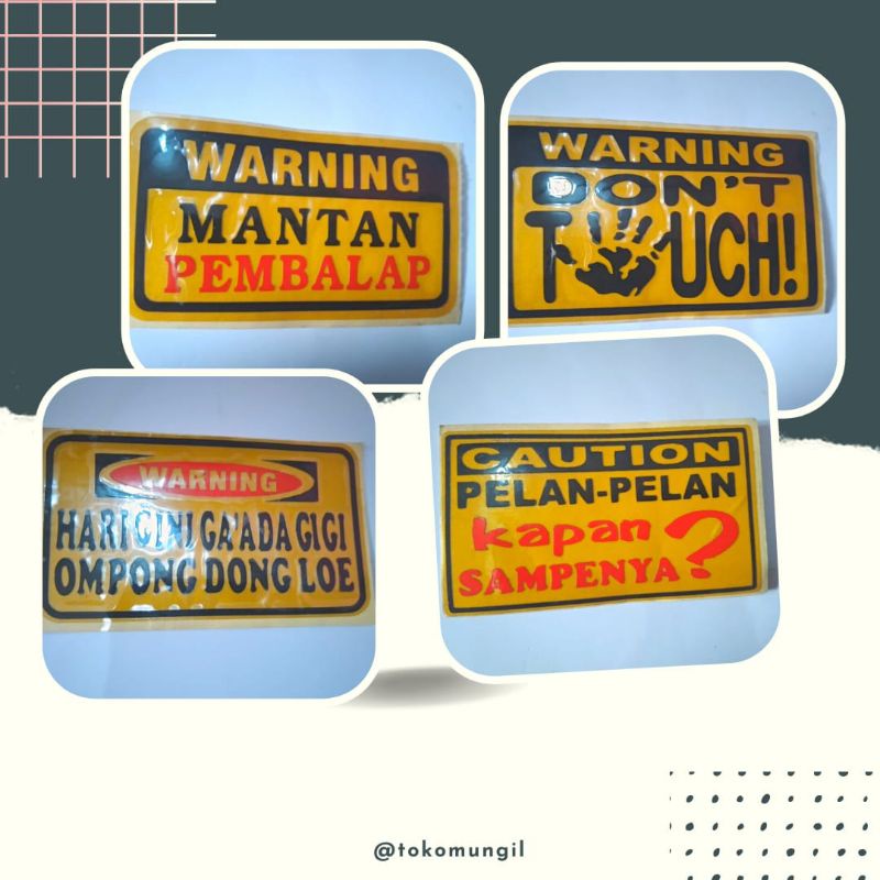 STICKER GAUL | STICKER MOTOR MOBIL | STICKER ANAK MUDA
