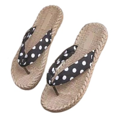 SANDAL PRESS POLKADOT ETNIK | SENDAL WANITA MOTIF SERAT COKLAT JEPIT POLKADOT