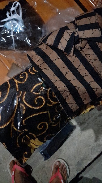 Kemeja Batik Pria Lengan Panjang Size M L Xl Xxl Bswart Batik Hrb026 Kenango Hem Panjang Padi