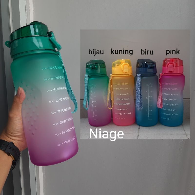 Quifit Botol Air Minum Gradasi 2 & 3.8 Liter dg penanda takaran mililiter - 2000ml 3800ml water Bott